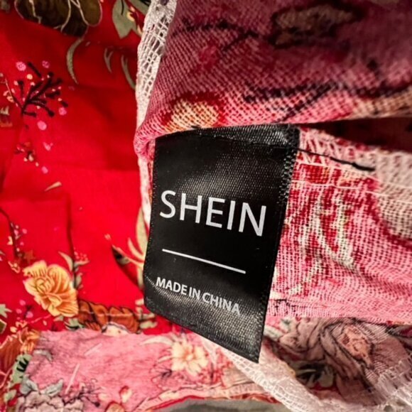 Beaded Crochet Trim Halter Tank Top Red‎ Floral XS S BOHO Hippie Western Beach - Picture 11 of 12